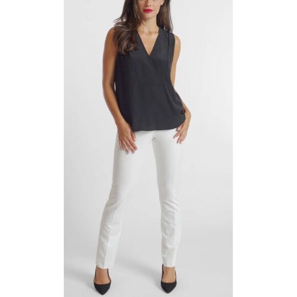 Peace of Cloth Brie Pull On Pants White Lined Ankle Slit Retail $172 NWT Size M - Picture 1 of 6